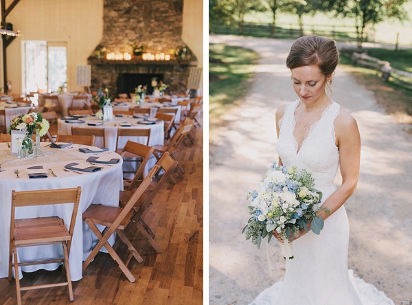 wedding venue with fireplace and rustic elegant bride
