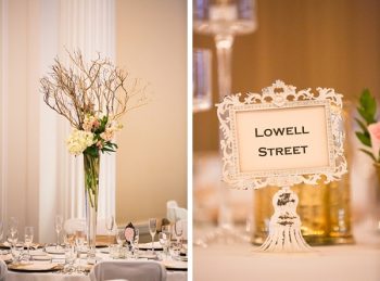 White shabby chic meets elegant with these centerpieces