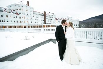 Couple on balcony of Mount Washington Hotel