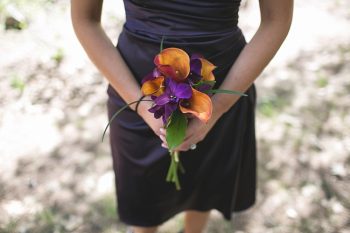 orange and purple bouquets for a Yosemite Wedding