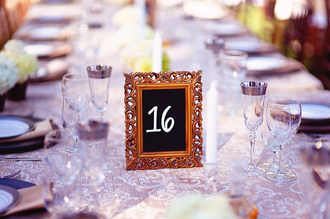 gold framed table numbers