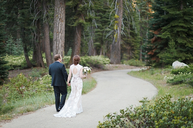 bride and groom in the woods sequoia national park wedding
