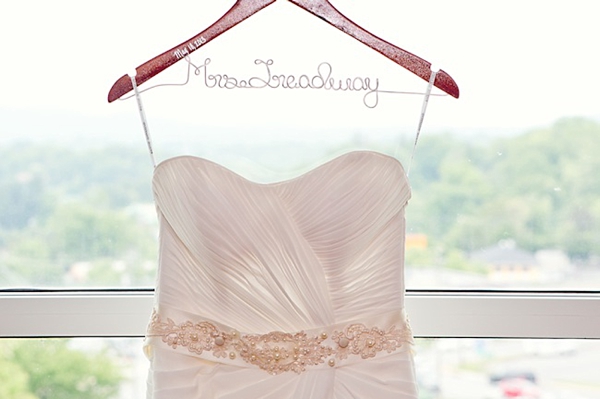 custom Hanger and wedding dress Western North Carolina