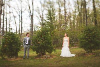West Virginia bride and groom in the woods