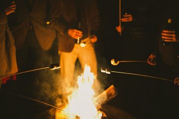 campfire and smores