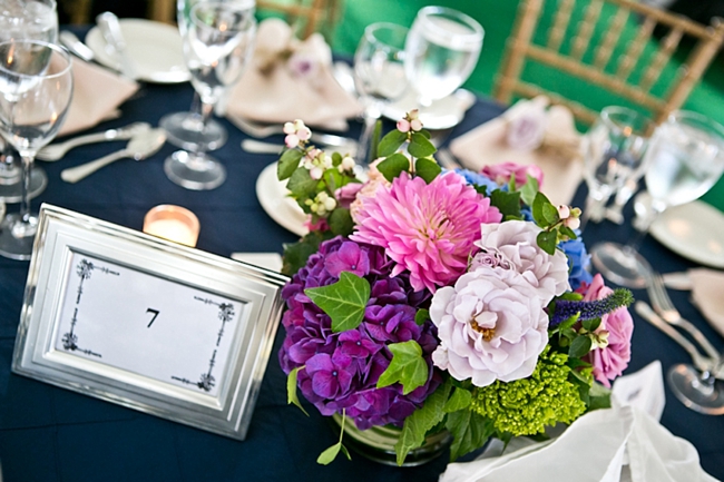 table number with Hydrangeas New Hampshire Mountain Wedding