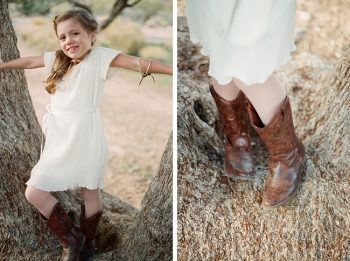 flower girl with cowboy boots by Gaby J Photography