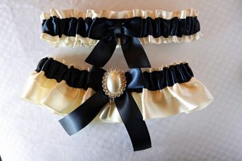 ivory and navy garters