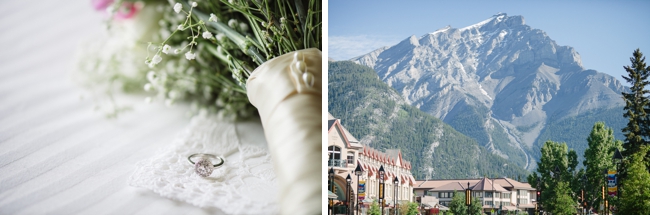 mountain town and wedding rings
