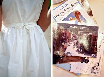 brochures and dress | Park City Wedding via http://MountainsideBride.com