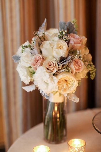 pink and ivory wedding bouquet