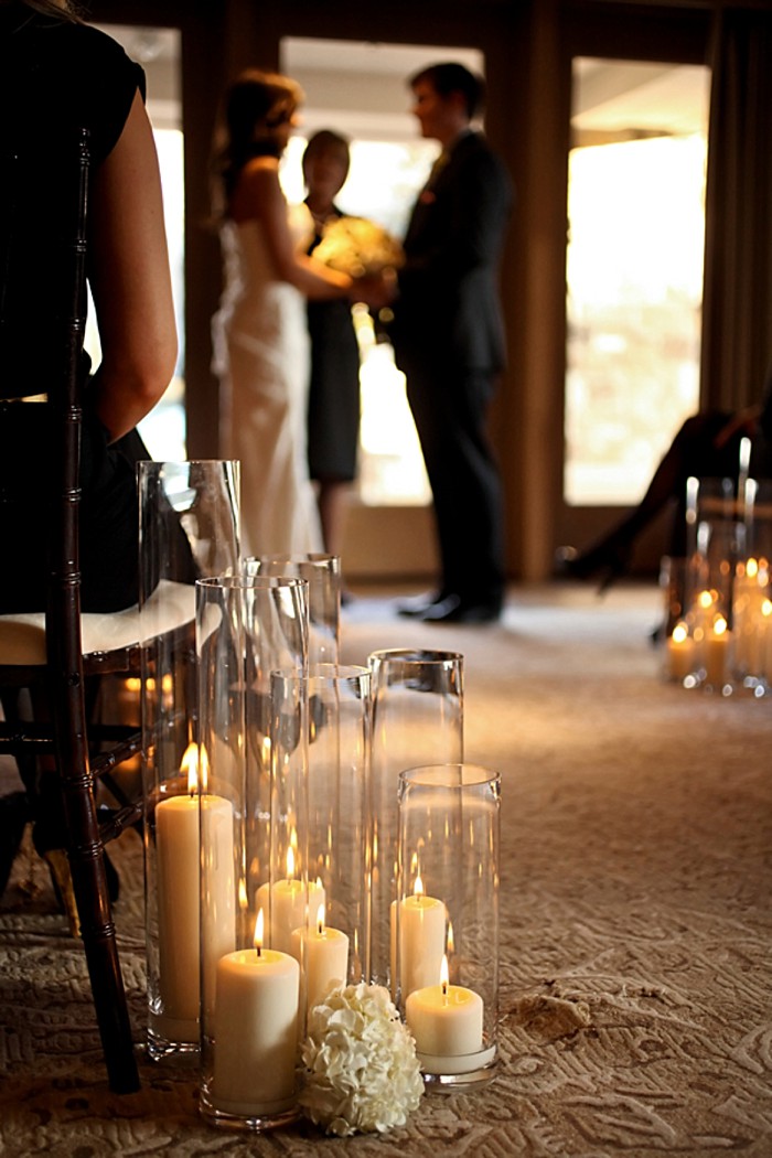 candle lit wedding ceremony