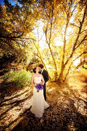 fall wedding portrait in Salt Lake City 