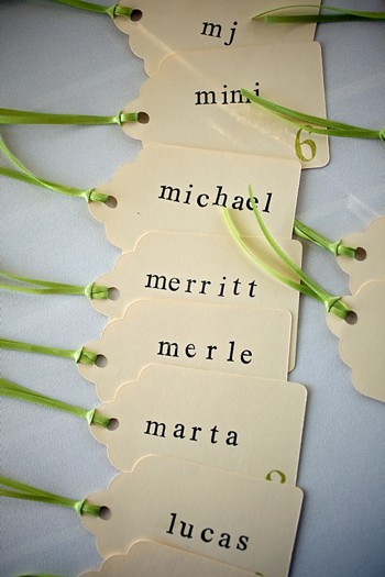 green and white escort tags