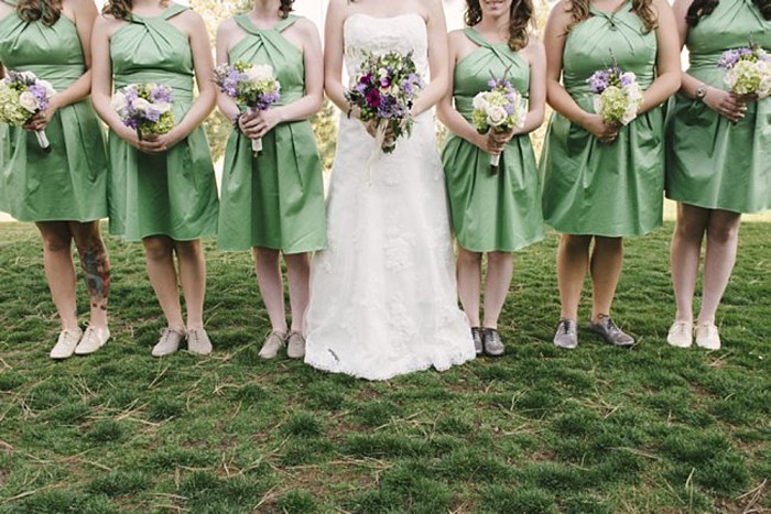 green bridesmaids dresses - Mount Rose Wedding