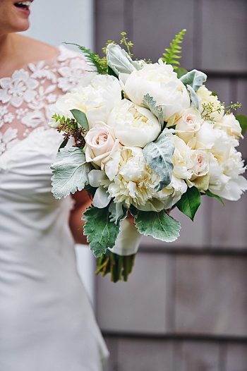 romantic white wedding bouquet