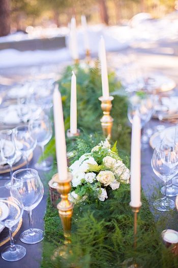 Woodland winter inspiration | Photography by Sarah Roshan | Design + Florals by Quintessential Events | See more at https://mountainsidebride.com/2014/02/elegant-winter…nd-inspiration/