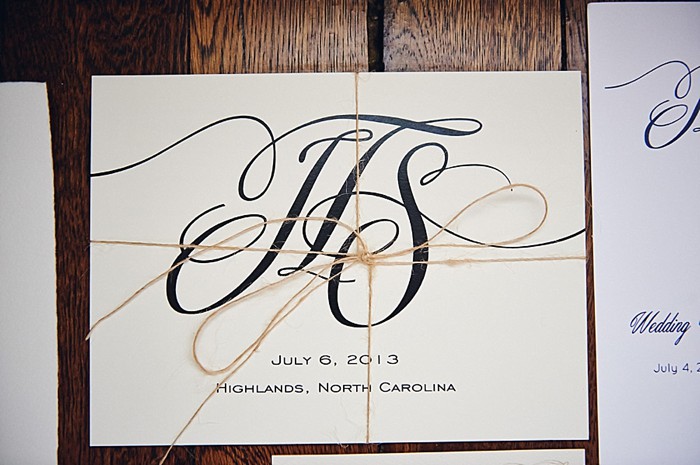 monogrammed wedding invitation