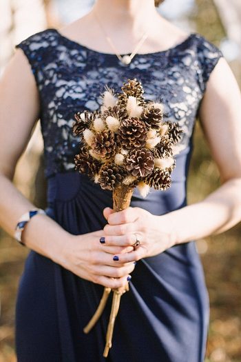 bridesmaid pine bouquet | JoPhoto |Townsend Tennessee