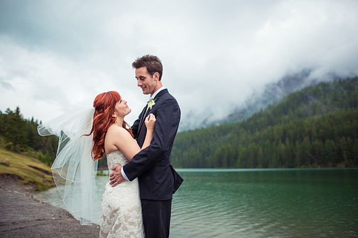 lovely mountain wedding portrait| Banff Wedding by Just for You Photography