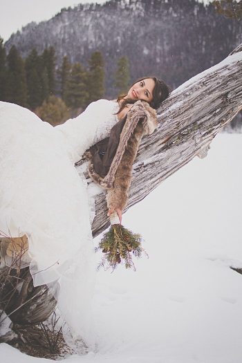 Snowy Winter Wedding Inspiration | Montana |Kelly Spurlock