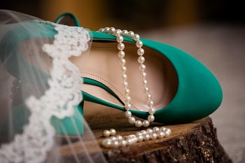 green wedding shoes western North Carolina handmade wedding by Shutter Love Photography