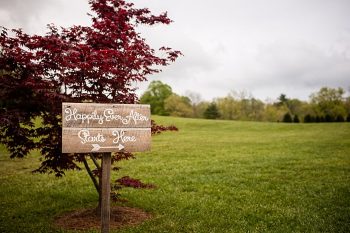 wooden ceremony sign western North Carolina handmade wedding by Shutter Love Photography