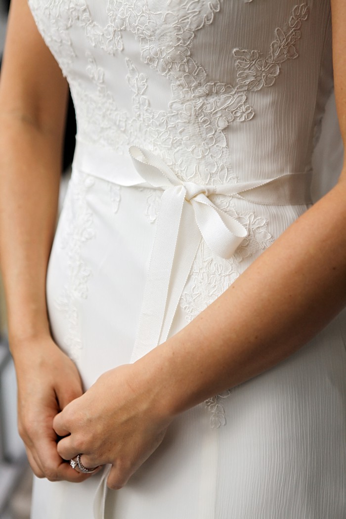 ribbon tie on wedding dress | Snowbird Utah Wedding Logan Walker Photography