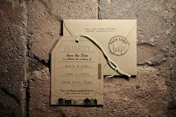modern brown wedding stationary | Deer Valley Utah Wedding | Pepper Nix Photography