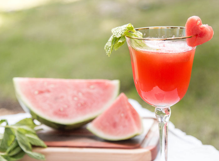 Watermelon and Mint Prosecco Cocktail