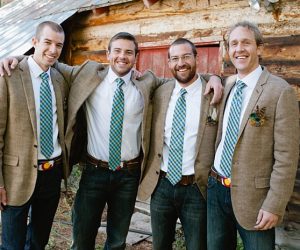 groomsmen in tweed plaid | steamboat springs wedding | Andy Barnhart