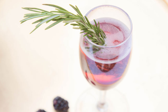 Blackberry Rosemary Prosecco Cocktail