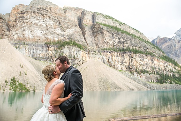 Moraine Lake Elopement | One Edition Photography | Ceremony kiss