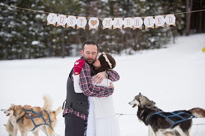 Winter dog sled elopement | Sarah Roshan