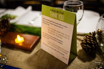 thank you table tents | winter Revelstoke wedding | Christina Louise Photography