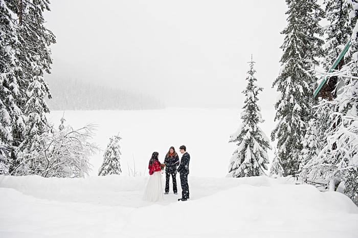 Emerald Lake winter elopement | Orange Girl