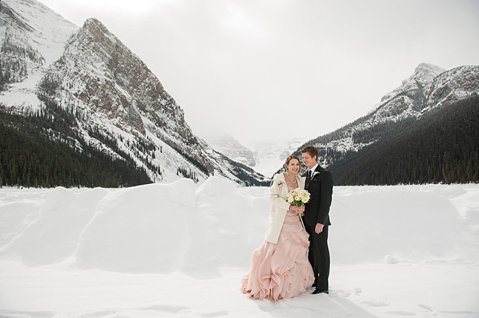 Lake Louise winter wedding | Orange Girl photography