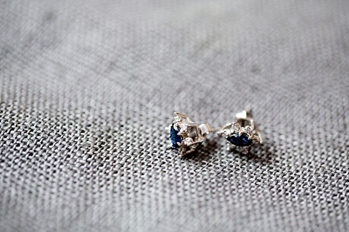 Sapphire earrings | Vail Winter Wedding | Brumley and Wells photography