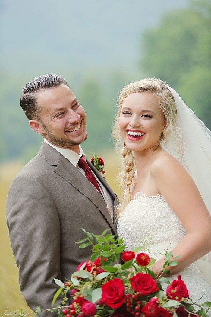 Romantic Red Wedding Inspiration | Smoky Mountains | Julie Roberts Photographic Artist