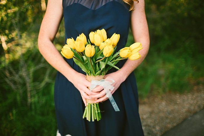 yellow tulip bouquet | Breckenridge wedding | Kristin Partin Photography