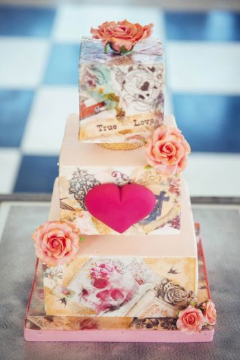 decoupage inspired wedding cake | via confetti day dreams