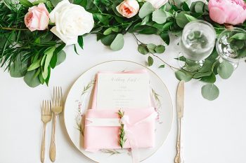 romantic blush pink wedding menu ideas | Estes Park Blush Pink Wedding | Photography by Connie Whitlock