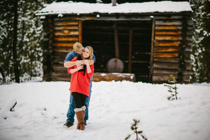 Mount Bachelor winter engagement | Dawn Photography