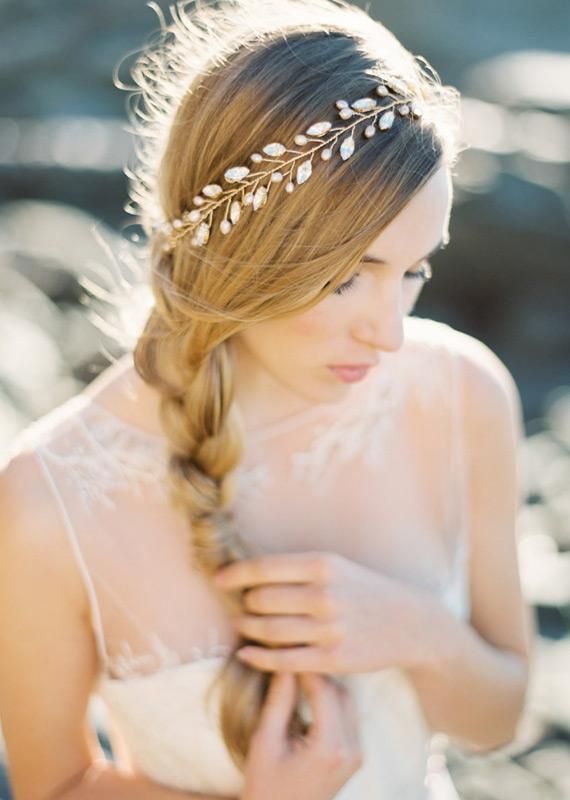 Bridal Crown Gold Marquee-Rhinestone and Blush Pearl Crown Bridal Halo