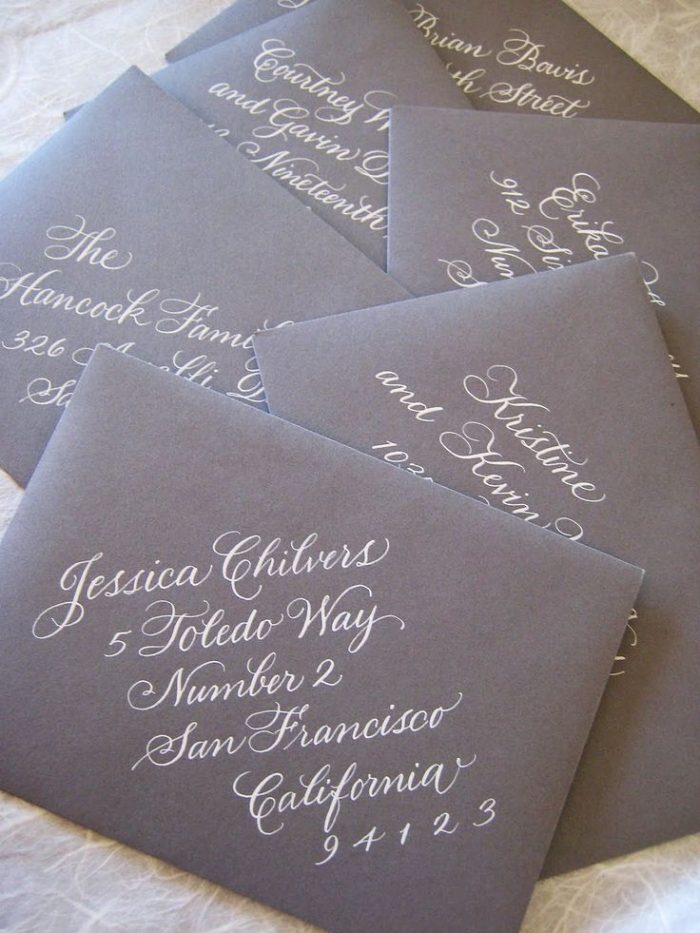 calligraphy wedding invitation address