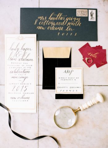 modern stylish wedding invitation
