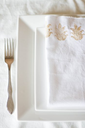 DIY block print wedding napkins | by fabric creations