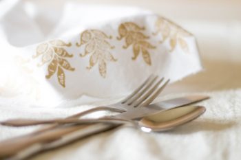 DIY block print wedding napkins | by fabric creations