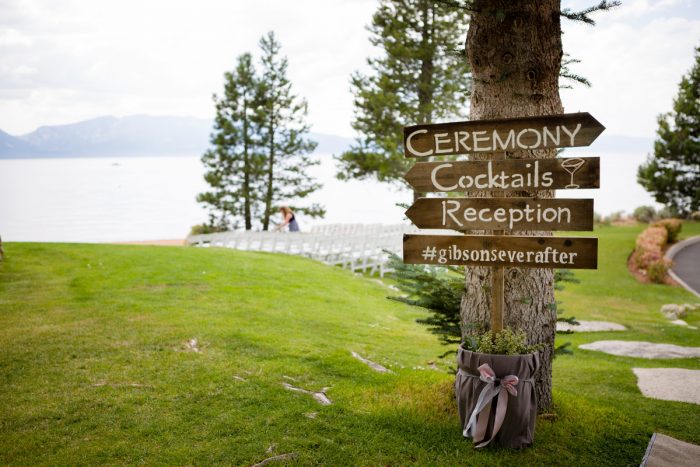 wooden wedding signs | Lake Tahoe Wedding | Eric Asistin Photographer