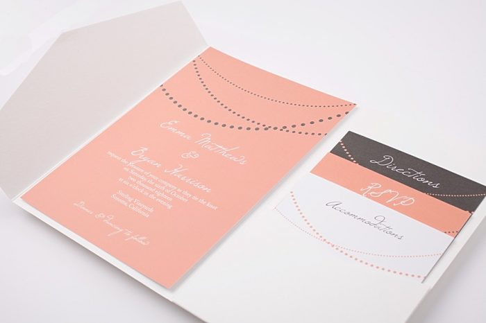 Basic Invite Charming Peach Wedding Invitation Inspiration